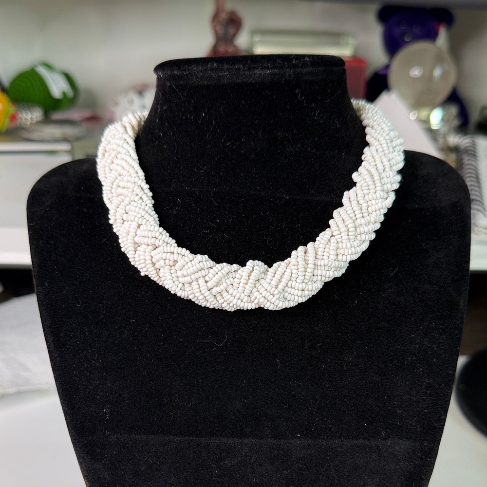 Vintage made in Japan Seed Bead Braided Choker